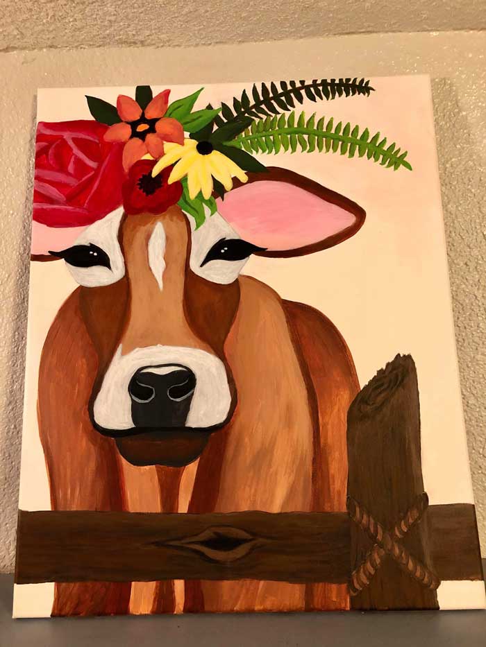 painting of a cow