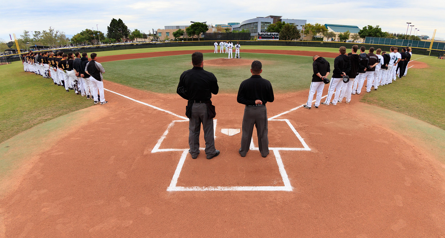 baseball field behind home plate